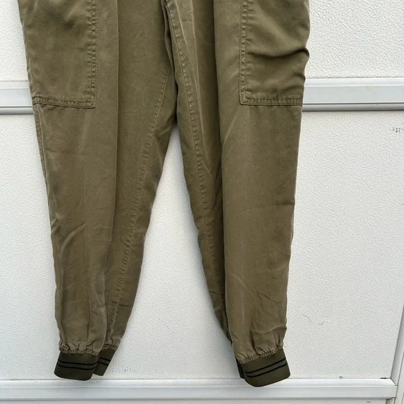 Desigual Cargo Pants Women M Olive Green Embroidered Tribeca Joggers Boho Casual - Picture 8 of 12